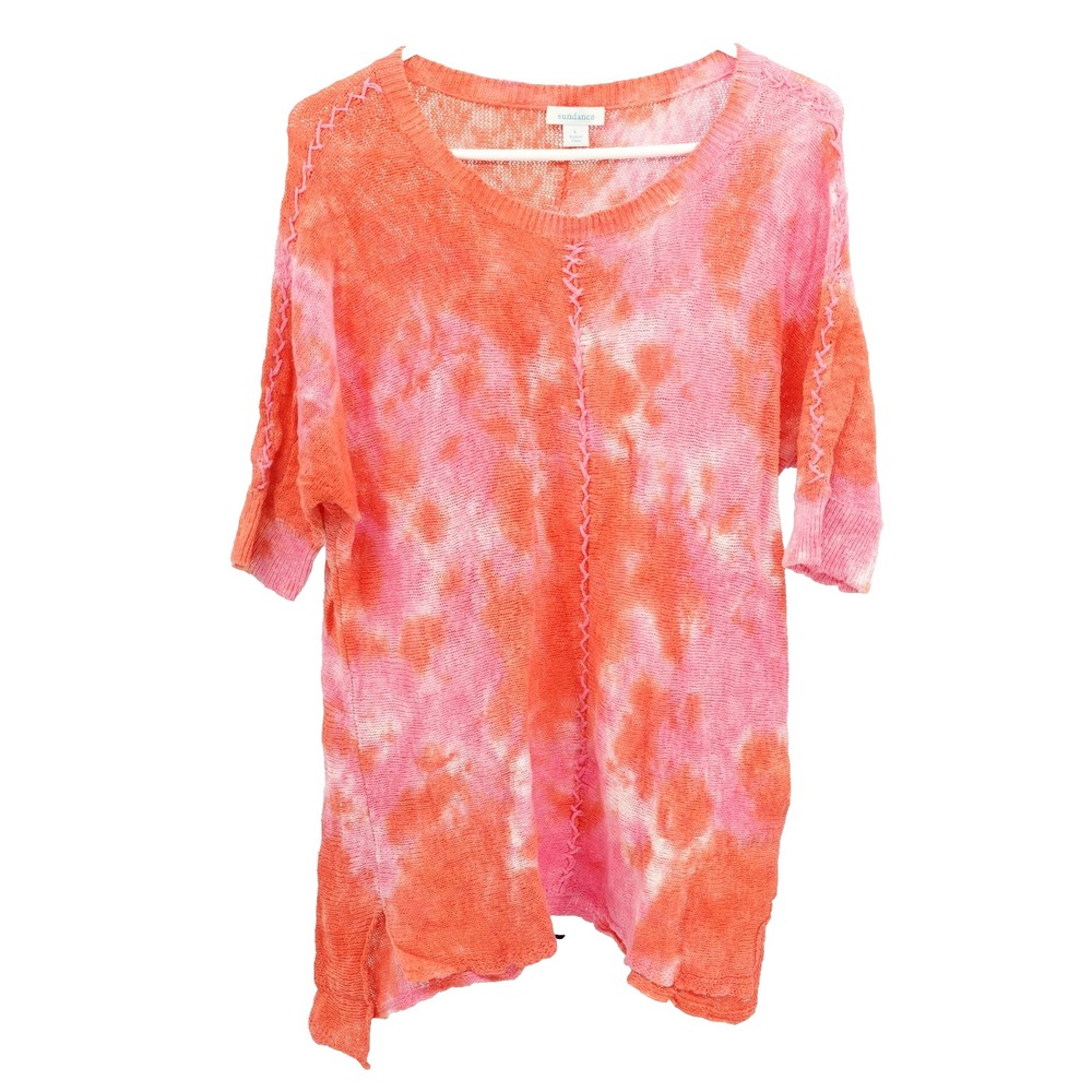 Sundance Knit Top Wmn SZ L Tie Dye Loose Knit Boho Retro Statement Vibrant Tunic